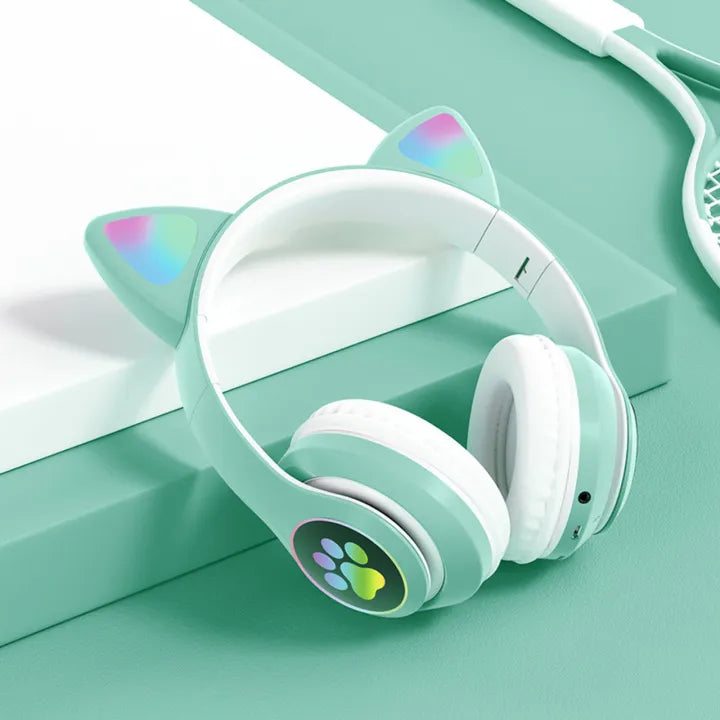 Cat Headphones for Toddler Boy Girl Teen Children w/Microphone