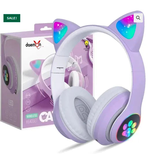 Cat Headphones for Toddler Boy Girl Teen Children w/Microphone