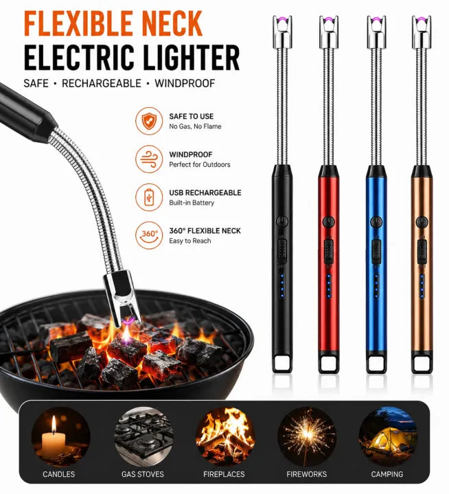 Rechargeable USB Electric Candle Lighter  with 360° Flexible Long Neck